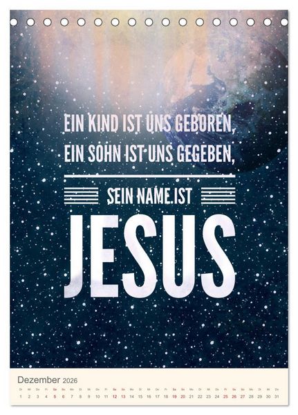 Produktbild: Namen von Jesus (Tischkalender 2026 DIN A5 hoch), CALVENDO Monatskalender