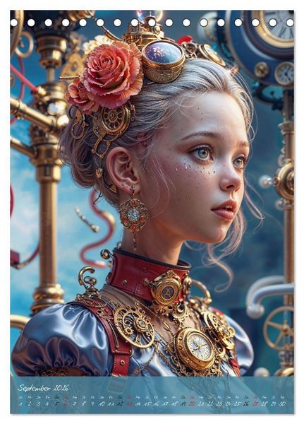 Produktbild: Fantasie-K&ouml;niginnen des Steampunk - Digitale Kunst (Tischkalender 2026 DIN A5 hoch), CALVENDO Monatskalender