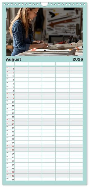 Produktbild: Familienplaner 2026 - Erlebe mit mir die bunte Welt der Kreativit&auml;t mit 5 Spalten (Wandkalender, 21 x 45 cm) CALVENDO