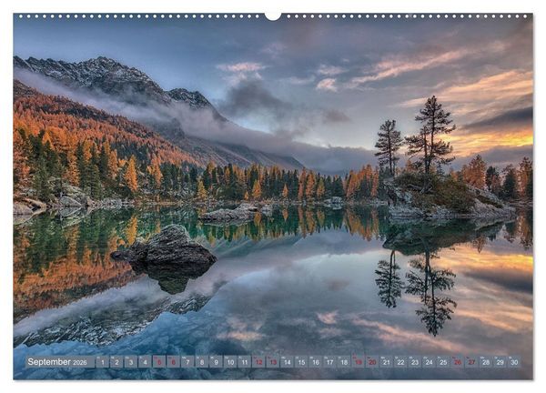 Produktbild: Bergstille - Landschaften, die ber&uuml;hren (Wandkalender 2026 DIN A2 quer), CALVENDO Monatskalender