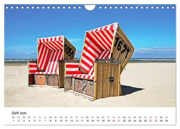 Produktbild: Langeoog - Sommer, Sonne, Strand (Wandkalender 2026 DIN A4 quer), CALVENDO Monatskalender