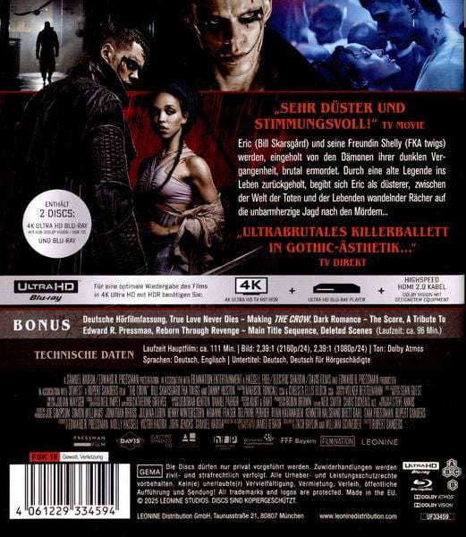Produktbild: The Crow (4K Ultra HD) (+ Blu-ray)