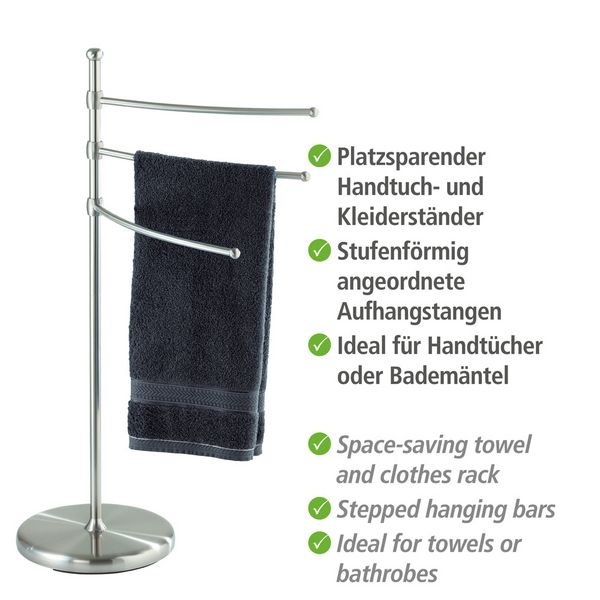 Produktbild: Handtuchst&auml;nder Mod. Adiamo mit 3 Armen, h&ouml;henverstellbare Handtucharme