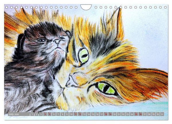 Produktbild: Beautiful cat portraits (Wall Calendar 2026 DIN A4 landscape), CALVENDO 12 Month Wall Calendar