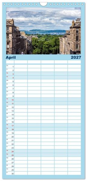 Produktbild: Familienplaner 2027 - Faszination Edinburgh mit 5 Spalten (Wandkalender, 21 x 45 cm) CALVENDO