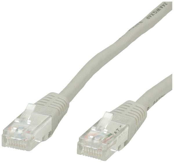 Value 21.99.0910 RJ45 Netzwerkkabel, Patchkabel CAT 6 U/UTP 10.00m Grau 1St.