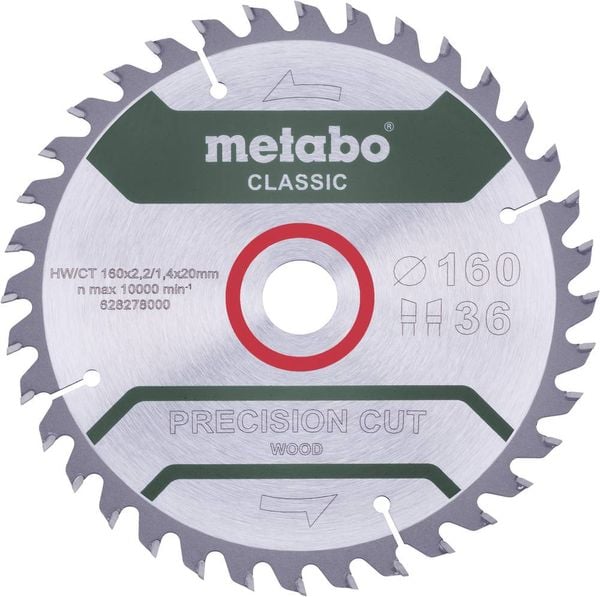Metabo PRECISION CUT WOOD CLASSIC 628278000 Kreissägeblatt 160 x 20 x 1.4 mm Zähneanzahl: 36 1 St.