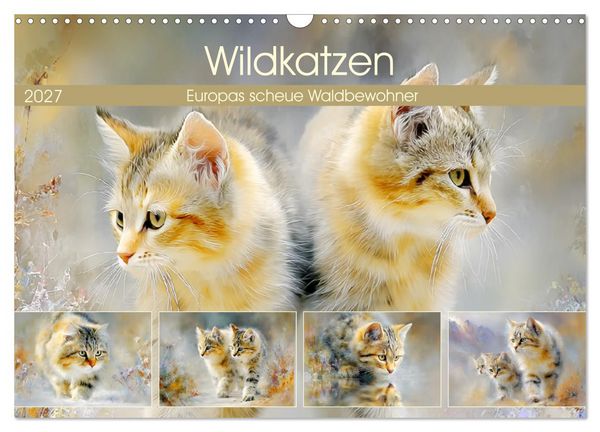 Produktbild: Wildkatzen. Europas scheue Waldbewohner (Wandkalender 2027 DIN A3 quer), CALVENDO Monatskalender