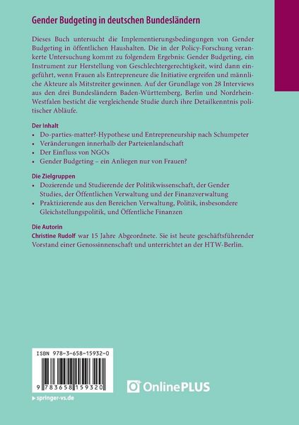 Produktbild: Gender Budgeting in deutschen Bundesl&auml;ndern