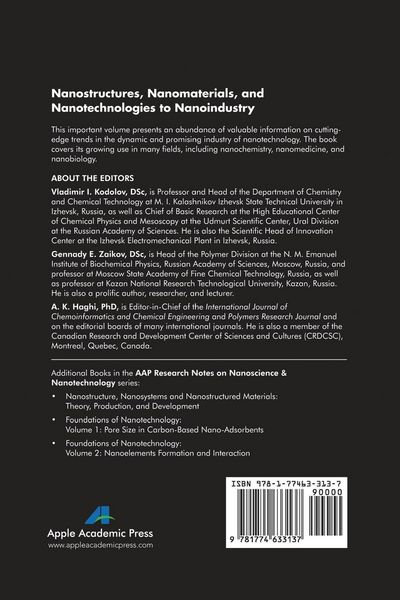 Produktbild: Nanostructures, Nanomaterials, and Nanotechnologies to Nanoindustry