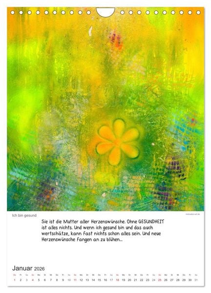 Produktbild: Motivation-Art 2026 (Wandkalender 2026 DIN A4 hoch), CALVENDO Monatskalender