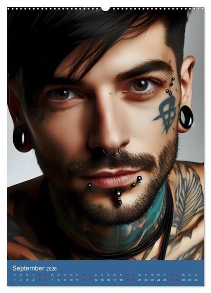 Produktbild: Tattoo und Piercing Men (Wandkalender 2026 DIN A2 hoch), CALVENDO Monatskalender