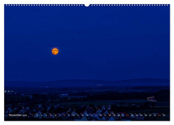 Produktbild: Unterfranken bei Nacht (hochwertiger Premium Wandkalender 2026 DIN A2 quer), Kunstdruck in Hochglanz