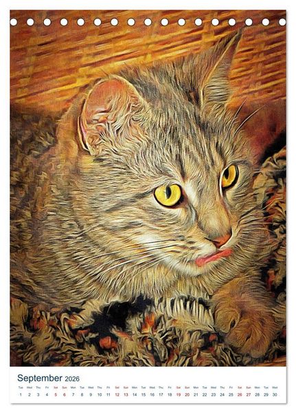 Produktbild: Umbrian Cats (Desk Calendar 2026 DIN A5 portrait), CALVENDO 12 Month DeskCalendar