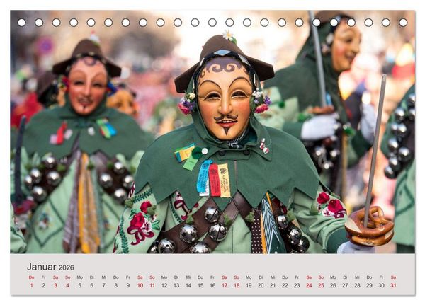 Produktbild: Narri 2026 Bilder der Schw&auml;bisch-Alemannischen Fasnet (Tischkalender 2026 DIN A5 quer), CALVENDO Monatskalender