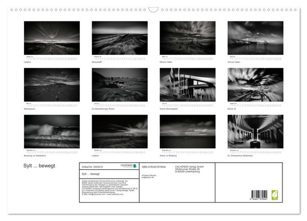 Produktbild: Sylt ... bewegt (Wandkalender 2026 DIN A2 quer), CALVENDO Monatskalender