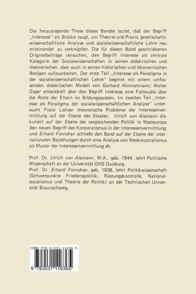Produktbild: Interessenvermittlung und Politik