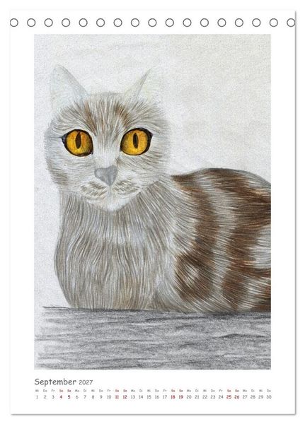 Produktbild: Die Sprache der Augen: Die Seele von Hund und Katze in handgemalten Portr&auml;ts (Tischkalender 2027 DIN A5 hoch), CALVENDO Monatskalender