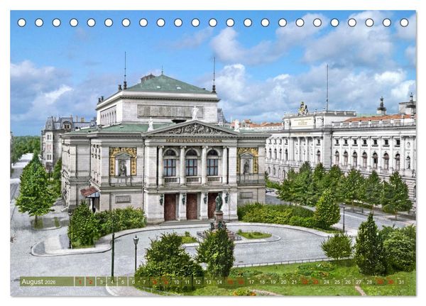 Produktbild: Leipzig zur Kaiserzeit in Farbe (Tischkalender 2026 DIN A5 quer), CALVENDO Monatskalender