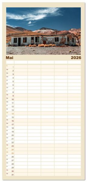 Produktbild: Familienplaner 2026 - Chile - Die stille Kraft der Atacama mit 5 Spalten (Wandkalender, 21 x 45 cm) CALVENDO