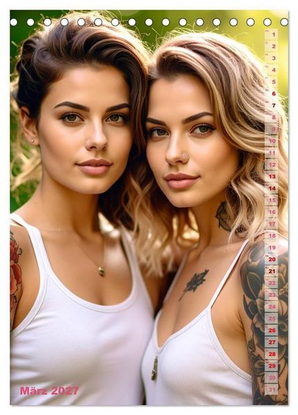 Produktbild: Tattoo Beauties Portraits (Tischkalender 2027 DIN A5 hoch), CALVENDO Monatskalender