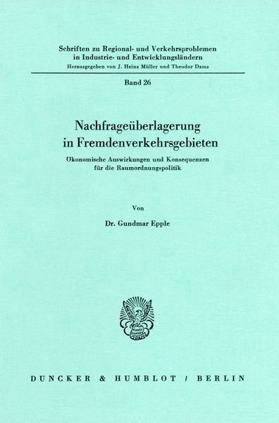 Produktbild: Nachfrage&uuml;berlagerung in Fremdenverkehrsgebieten.