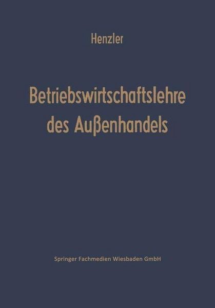 Produktbild: Betriebswirtschaftslehre des Au&szlig;enhandels