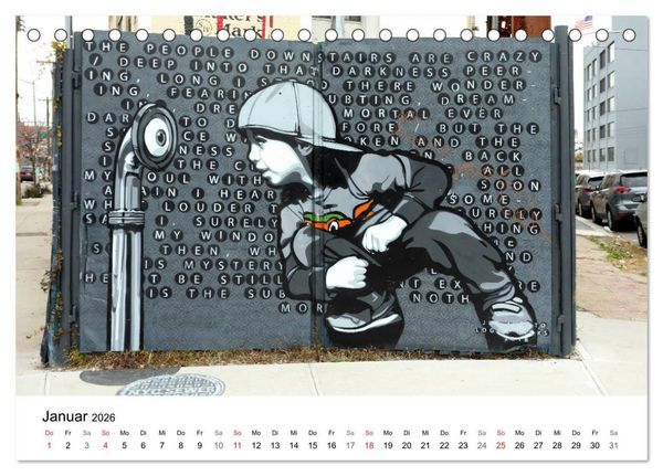 Produktbild: Brooklyn Street Art (Tischkalender 2026 DIN A5 quer), CALVENDO Monatskalender