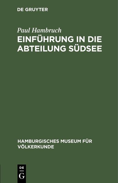 Produktbild: Einf&uuml;hrung in die Abteilung S&uuml;dsee