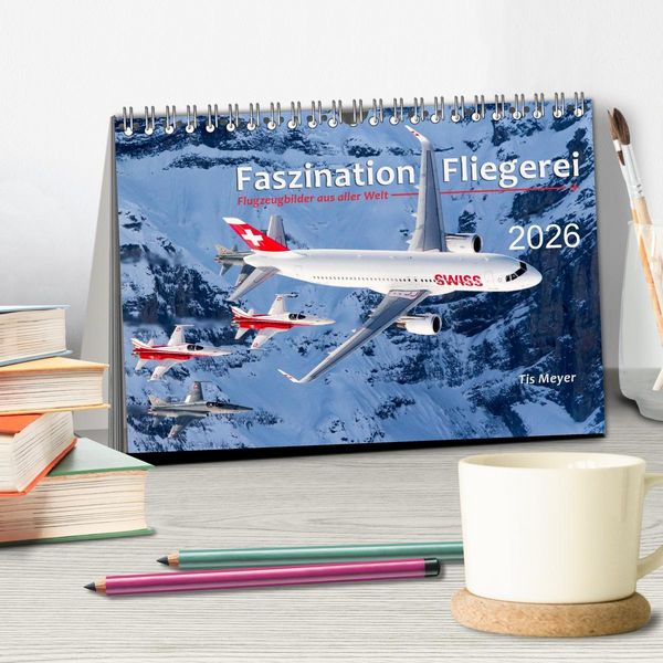 Produktbild: Faszination Fliegerei (Tischkalender 2026 DIN A5 quer), CALVENDO Monatskalender