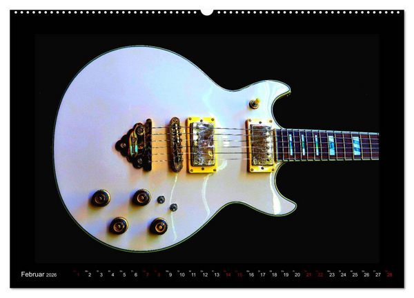 Produktbild: Rockgitarren im Blitzlicht (hochwertiger Premium Wandkalender 2026 DIN A2 quer), Kunstdruck in Hochglanz