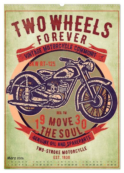 Produktbild: Motorrad Nostalgie (hochwertiger Premium Wandkalender 2026 DIN A2 hoch), Kunstdruck in Hochglanz