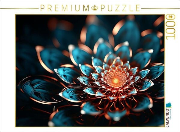 Produktbild: CALVENDO Puzzle Fibonacci in einer Bl&uuml;te in 3D Fraktal | 1000 Teile Lege-Gr&ouml;&szlig;e 64x48cm Foto-Puzzle f&uuml;r gl&uuml;ckliche Stunden
