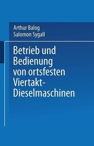 Produktbild: Betrieb und Bedienung von ortsfesten Viertakt-Dieselmaschinen