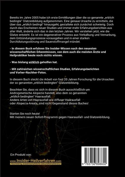 Produktbild: Die wahren Ursachen der "erblich bedingten" Glatzenbildung, die nur Insider kennen