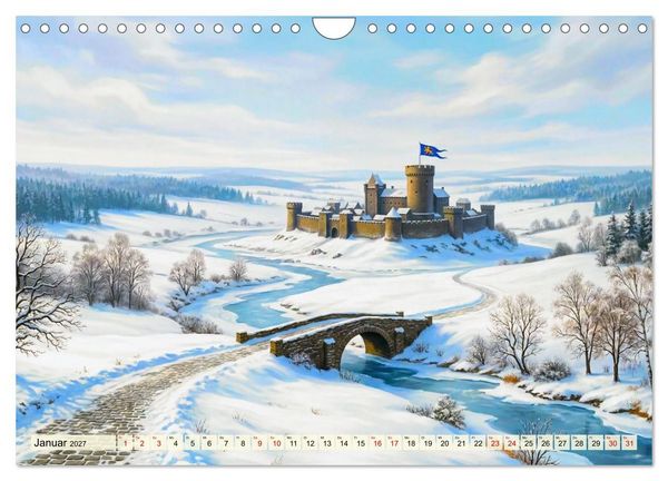 Produktbild: Burgen im Mittelalter (Wandkalender 2027 DIN A4 quer), CALVENDO Monatskalender