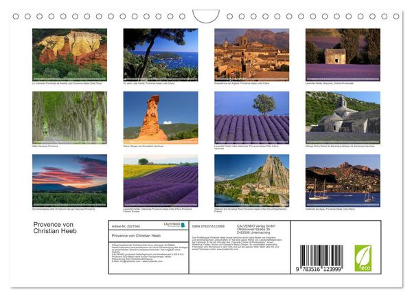 Produktbild: Provence von Christian Heeb (Wandkalender 2026 DIN A4 quer), CALVENDO Monatskalender