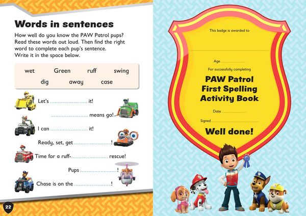 Produktbild: PAW Patrol First Spelling Activity Book
