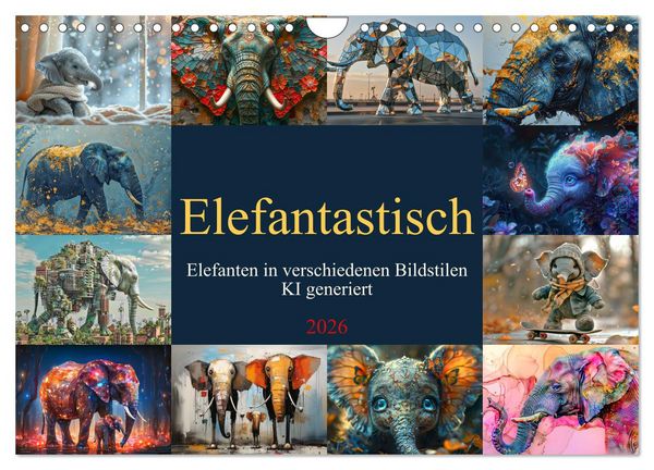 Produktbild: Elefantastisch (Wandkalender 2026 DIN A4 quer), CALVENDO Monatskalender