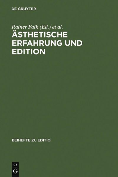 Produktbild: &Auml;sthetische Erfahrung und Edition