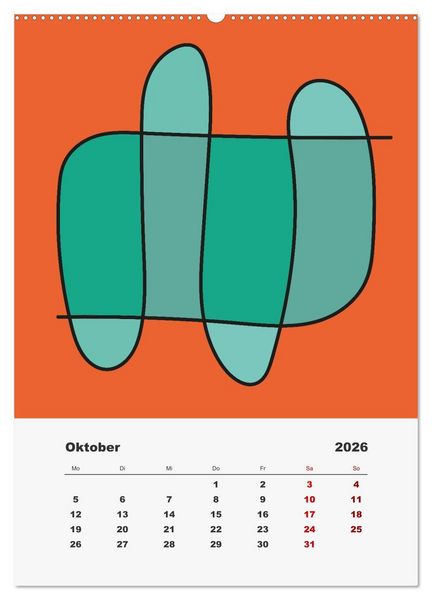 Produktbild: FormArt - Linien und Farben (Wandkalender 2026 DIN A2 hoch), CALVENDO Monatskalender