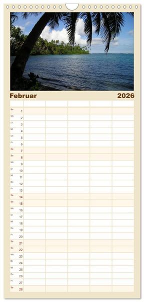 Produktbild: Familienplaner 2026 - Urlaubstr&auml;ume mit 5 Spalten (Wandkalender, 21 x 45 cm) CALVENDO