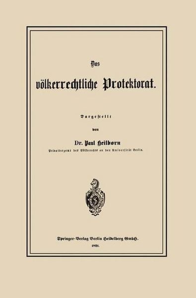 Produktbild: Das v&ouml;lkerrechtliche Protektorat