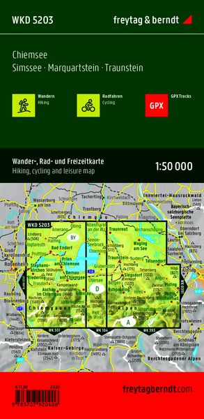 Produktbild: freytag & berndt Wanderkarte WKD 5203 Chiemsee, Simssee - Marquartstein - Traunstein 1:50.000