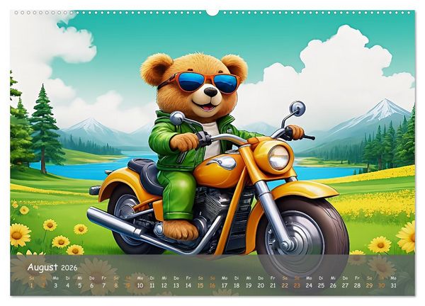 Produktbild: Tierische Motorradfahrer (Wandkalender 2026 DIN A2 quer), CALVENDO Monatskalender