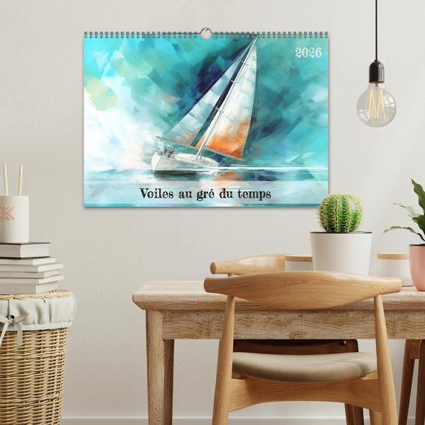 Produktbild: Voiles au gr&eacute; du temps (Calendrier mural 2026 DIN A3 vertical), CALVENDO calendrier mensuel