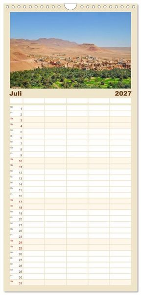 Produktbild: Familienplaner 2027 - Erlebe mit mir das traumhafte Marokko mit 5 Spalten (Wandkalender, 21 x 45 cm) CALVENDO