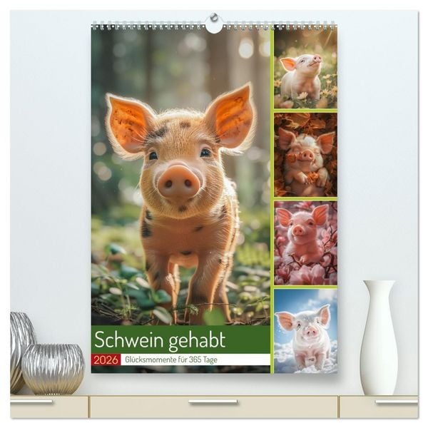 Produktbild: Schwein gehabt (hochwertiger Premium Wandkalender 2026 DIN A2 hoch), Kunstdruck in Hochglanz