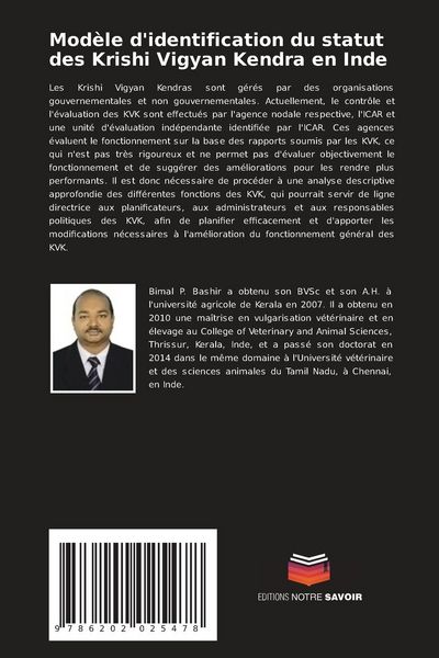 Produktbild: Mod&egrave;le d'identification du statut des Krishi Vigyan Kendra en Inde