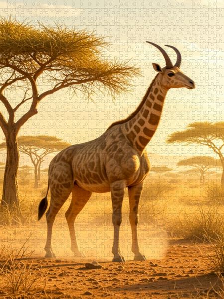 Produktbild: CALVENDO Puzzle Sivatherium, gigantische Ur-Giraffe mit Geweih | 1000 Teile Lege-Gr&ouml;&szlig;e 64x48cm Foto-Puzzle f&uuml;r gl&uuml;ckliche Stunden